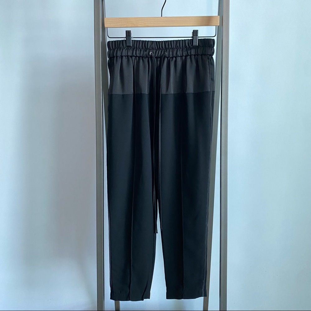 Parker Black Silk Jogger Pant